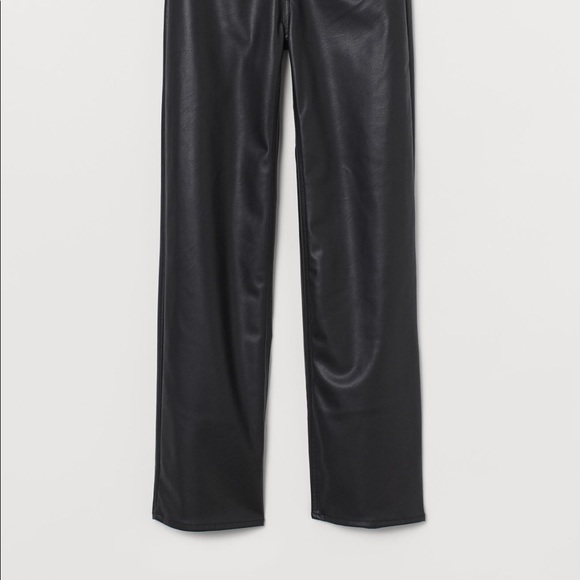 NWT. Faux Leather Pants. High Waist, straight and wide leg. - Picture 2 of 3
